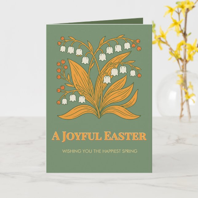Modern Botanical Easter Blessings Karte (Gelbe Blume)