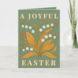 Modern Botanical Easter Blessings Karte