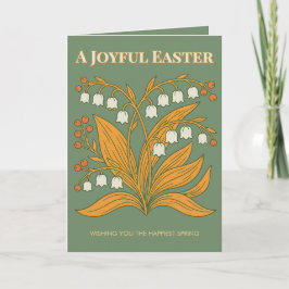 Modern Botanical Easter Blessings Karte