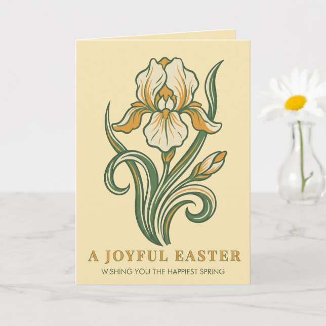 Modern Botanical Easter Blessings Karte (Kleine Pflanze)