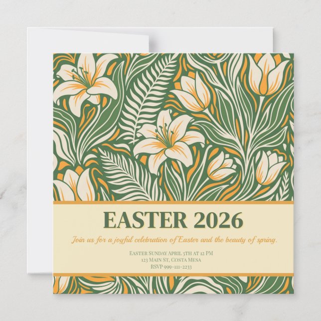 Modern Botanical Easter Blessings Magneteinladung (Vorderseite)