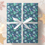 Modern Botanical Purple Teal Christmas Geschenkpapier<br><div class="desc">This Christmas wrapping paper features a modern floral pattern design.</div>