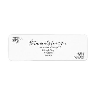 Modern Botanical Script Return Address Label