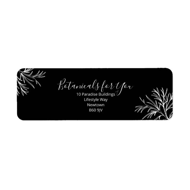 Modern Botanical Script Return Address Label (Vorne)