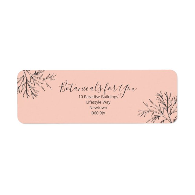 Modern Botanical Script Return Address Label (Vorne)