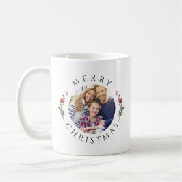 Modern Botanical Wreath Photo Christmas Kaffeetasse