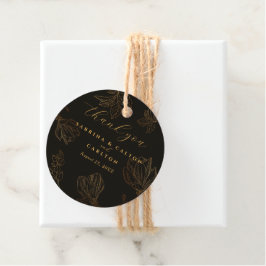 Modern Botanisch Golden Floral Black Vielen Dank Geschenkanhänger
