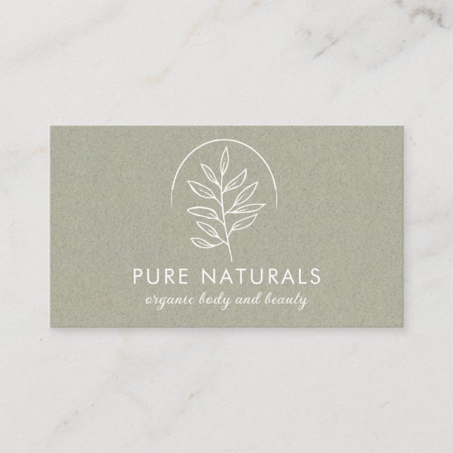 Modern Botanisches Leaf-Logo Einfach natürliches G Visitenkarte (Vorderseite)