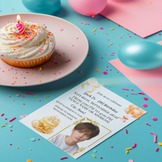 Modern Boy's 18th Birthday Photo Party Invitation  Einladung