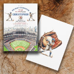 Modern Boys Sports Baseball Stadium Geburtstagspar Einladung<br><div class="desc">Die Einladung zum Geburtstag eines dynamischen Jungen mit einem Baseballstadion mit 2 Battern und einem Geburtstagswunsch für den All-Star-Rookie,  mit einem Sport-Billboard-Stil. Rost,  marineblau und grün.</div>