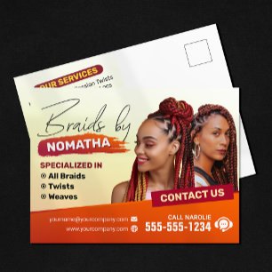Modern Braiding Salon Zopfstylist Friseur Stylist Postkarte