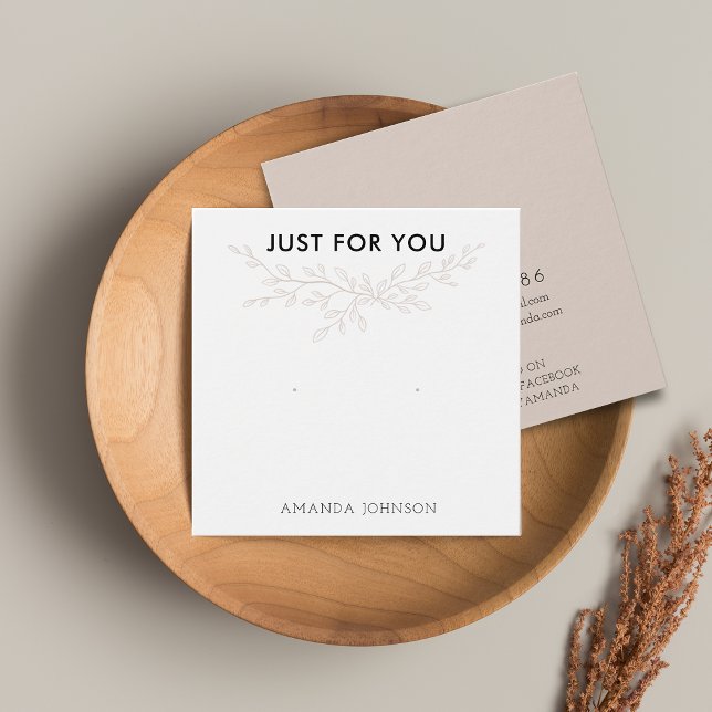 Modern Branch Earthy Stud Earring Display Card (Stud Earring Display Card With Modern Branch Earthy Blush)