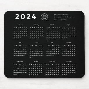 Modern Branding Black 2024 Calendar Promo Logo Mousepad