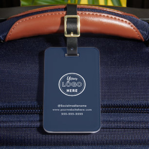 Modern Branding Minimalistische Blauer Promo-Logo Gepäckanhänger