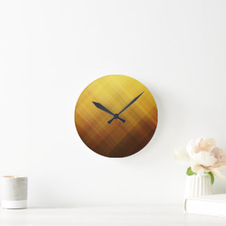 Modern braun gelb runde wanduhr