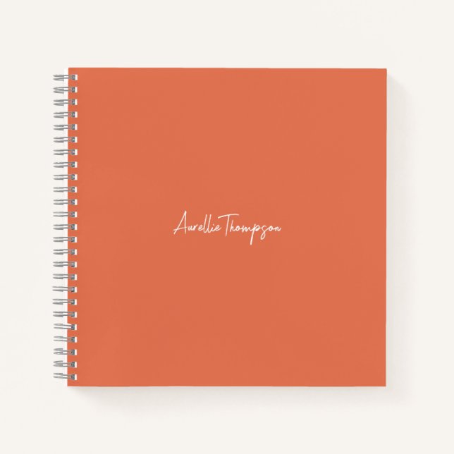Modern Brautparty Monogram Bridesmaid Orange Notizbuch (Vorderseite)