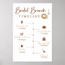 Modern Bridal Brunch Timeline Sign Poster