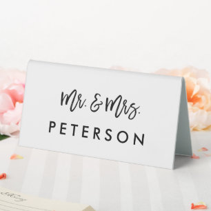 Modern Bride and Groom Mr. and Mrs. Head Table Tischaufsteller
