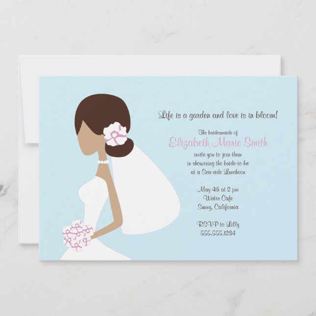 Modern Bride Silhouette Einladung (Vorderseite)