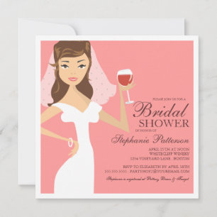 Modern Bride Wine Theme Bridal Dusche Einladung
