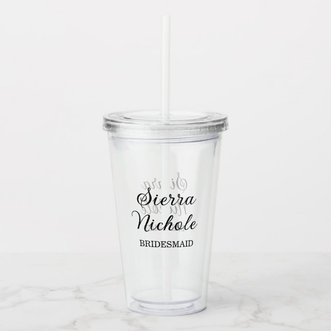 Modern Bridesmaid Bridal Party Gifts Acryltrinkbecher (Vorderseite)