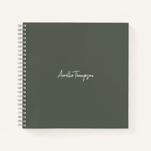 Modern Bridmaid Bridal Sage Green Monogram Notizbuch