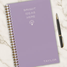 Modern Bright Ideas Personalized Name Lavender  Notizbuch