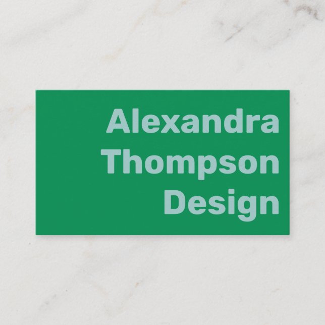 Modern Bright Kelly Green Blue Bold Simple  Visitenkarte (Vorderseite)