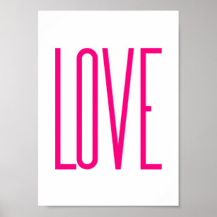 Modern Bright Pink Love Poster
