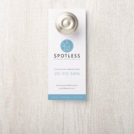 Modern Broom Logo Blue Cleaning Service Türanhänger