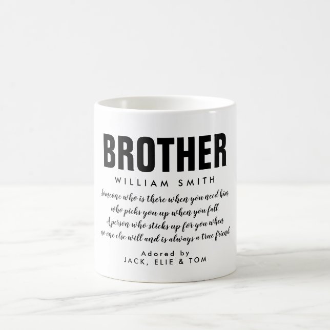 Modern Brother Zitat schwarz-weiß Kaffeetasse (Mittel)