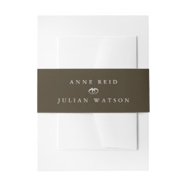 Modern Brown and White Wedding Einladungsbanderole