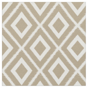 Modern Brown Beige Ikat Pattern Stoff