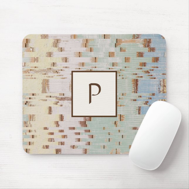 Modern Brown Blue Green Abstrakt Mousepad (Mit Mouse)