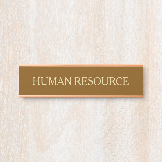 Modern brown Faux Gold Office Room Department Türschild (Vorderseite )