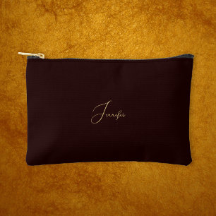 Modern Brown Gold Mit Monogramm Travel Cosmetic Go Zubehörtasche