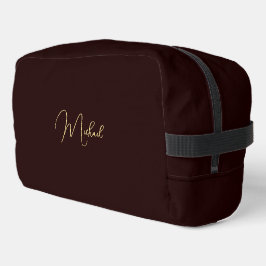 Modern Brown Gold Monogram Mens Womens Travel Gym Waschbeutel