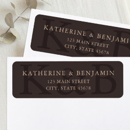 Modern Brown Minimalist Wedding Return Address