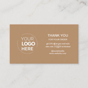 Modern Brown Minimalistische Logobestellung Vielen Visitenkarte