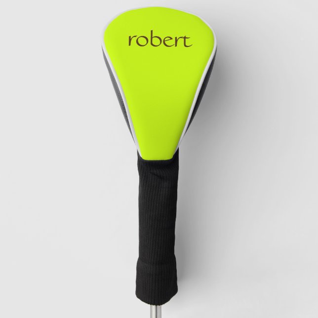 Modern Brown Name | Trendy Limon Zest Golf Headcover (Vorderseite)