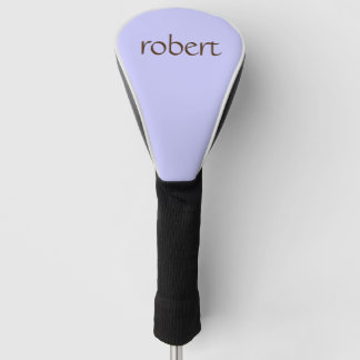 Modern Brown Name | Trendy Periwinkle Blue Golf Headcover