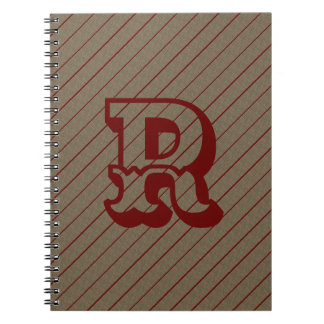 MODERN BROWN RED NIEDLICH Spiral Foto Notebook Notizblock
