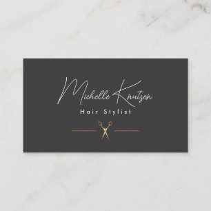 Modern Brown white Hairstylist Termin Card Visitenkarte