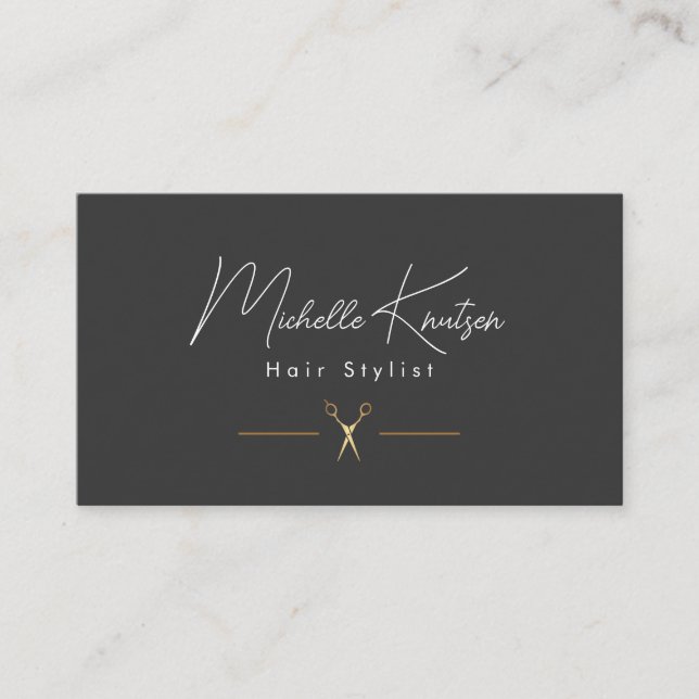 Modern Brown white Hairstylist Termin Card Visitenkarte (Vorderseite)