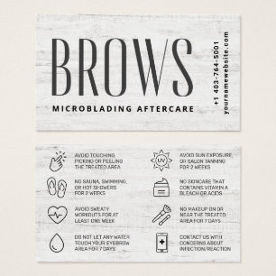 Modern Brows Aftercare PMU Brow Instructions Card 