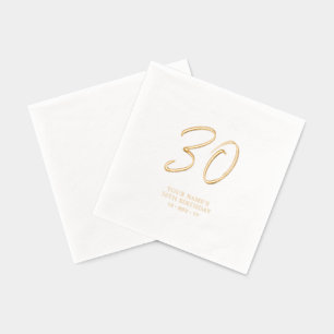 Modern Brush Script 30. Geburtstag Party Servietten Mit Folie