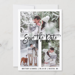 Modern Brush Script 3 Foto Save the Date Karte