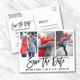 Modern Brush Script 3 Foto Save the Date Was Postkarte