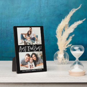 Modern Brush Script Bester Vater 2 Fotos Fotoplatte