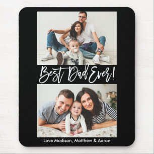 Modern Brush Script Bester Vater 2 Fotos Mousepad